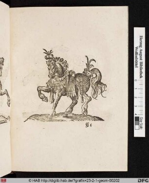 Pferd, nach links trabend