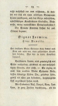 Signor Formica. Eine Novelle
