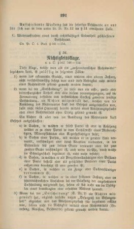 C. Wiederaufnahme eines durch rechtskräftiges Endurtheil geschlossenen Verfahrens.