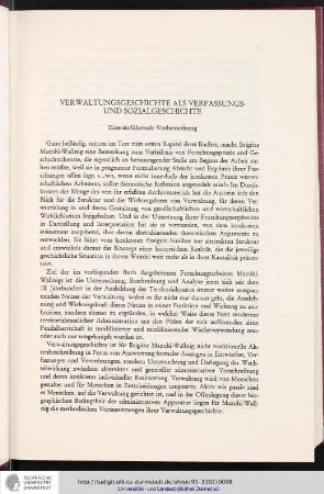Verwaltungsgeschichte als Verfassungs- und Sozialgeschichte