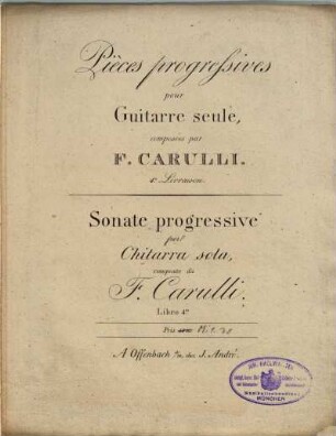 Pièces progressives pour guitarre seule, 4. Sonate progressive per chitarra sola