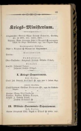 Kriegs=Ministerium.
