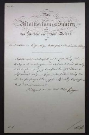 Geschenkte Naturalien des Freiherrn von Ludwig