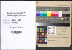 Entnazifizierung Franz Schmitt , geb. 12.06.1897 (Buchdrucker)
