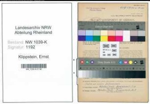 Entnazifizierung Ernst Klippstein , geb. 13.10.1900 (Polizist)