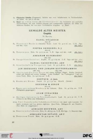 Gemälde Alter Meister. Graphik (Nr. 84-104)