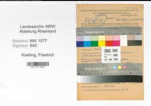 Entnazifizierung Friedrich Koelling , geb. 19.09.1898 (Polizist)