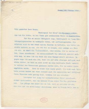 Brief an Emil Kross : 13.01.1910