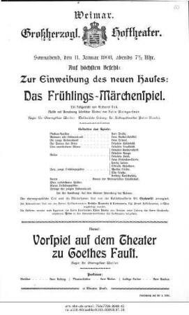 Vorspiel auf dem Theater zu Goethes Faust