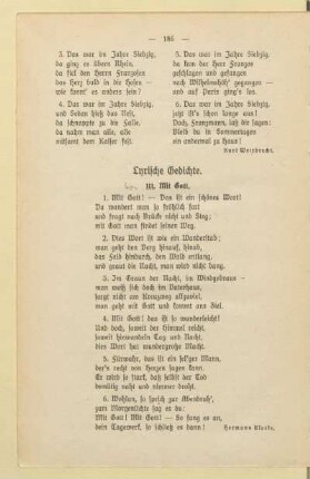Lyrische Gedichte