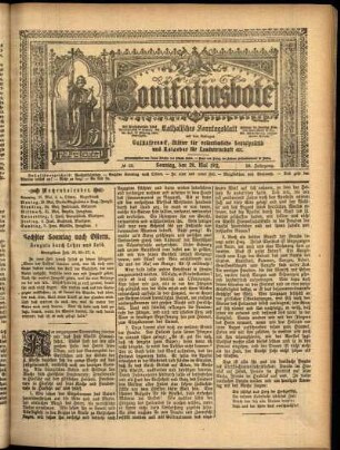 Erste Ausgabe vom Sonntag, den 28. Mai 1911.
