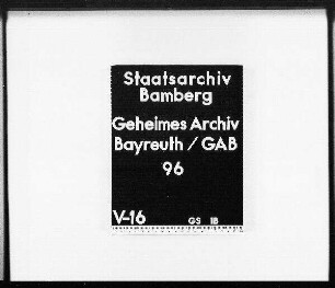 Auskunft aus dem Geheimen Hausarchiv Plassenburg für die Hintersassen der Stadt Wunsiedel