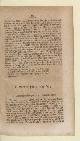 V. Vermischte Aufsätze