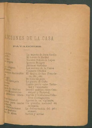 Ediciones de la casa : Payadores