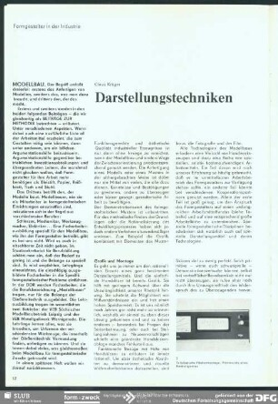 Darstellungstechniken : Formgestalter in der Industrie
