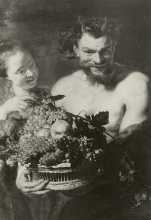 Satyr und Mädchen mit dem Fruchtkorbe