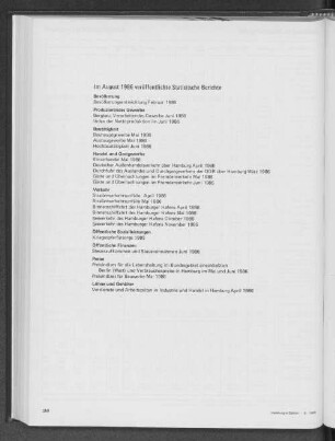 Im August 1986 veröffentlichte Statistische Berichte
