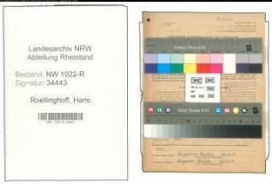 Entnazifizierung Hans Roellinghoff , geb. 01.06.1907 (Kaufmann)
