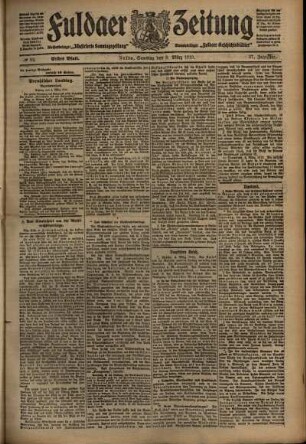 Erste Ausgabe vom Samstag, den 05. März 1910.