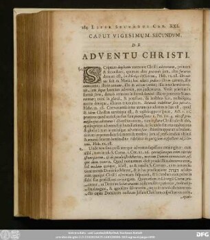 Caput Vigesimum-Secundum, De Adventu Christi.