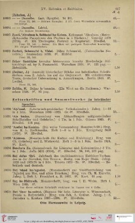 Zeitschriften und Sammelwerke (Nr. 10690 - 10847)