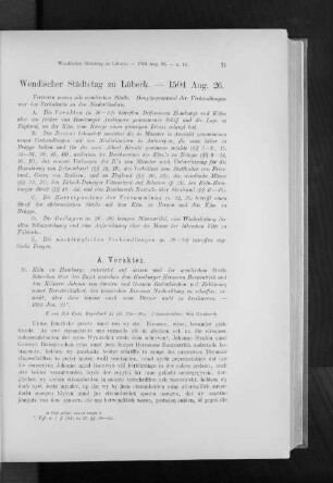 Wendischer Städtetag zu Lübeck. - 1504 Aug. 26.