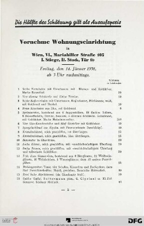 Freitag, den 14. Jänner 1938, ab 3 Uhr nachmittags (Nr. 1-187)