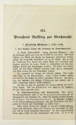 III. Preußens Aufstieg zur Großmacht