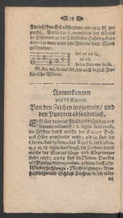 Anmerkungen zum VI. Kapittel. Von den Zeichen insgemein, und den Puncten absonderlich