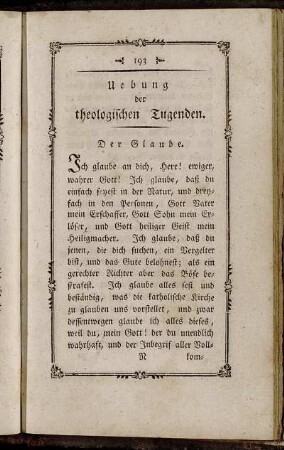 Uebung der theologischen Tugenden