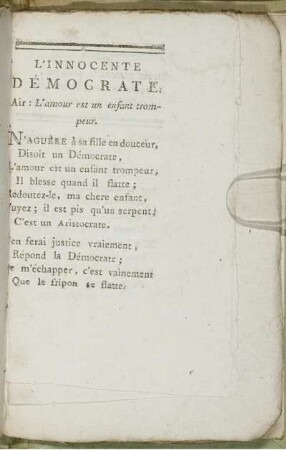 L'Innocente Démocrate.