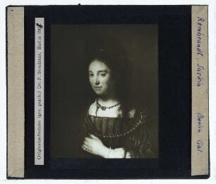 Rembrandt, Halbfigur einer Frau mit Barett (früher: Saskia) (Berlin GG 812)