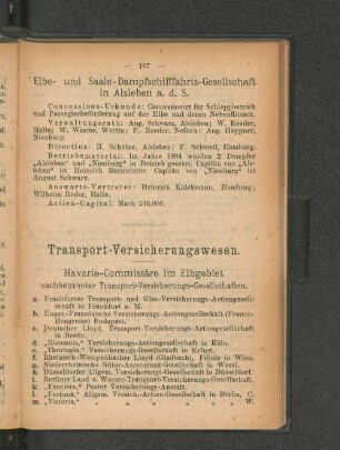 Elbe- und Saale-Dampfschifffahrts-Gesellschaft in Alsleben a. d. S.