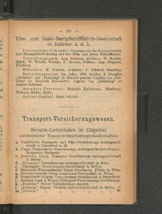 Elbe- und Saale-Dampfschifffahrts-Gesellschaft in Alsleben a. d. S.