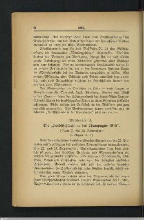13. Die "Herbstschlacht in der Champagne 1915"