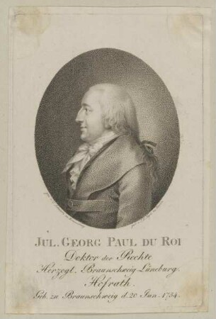 Bildnis Jul. Georg Paul Du Roi