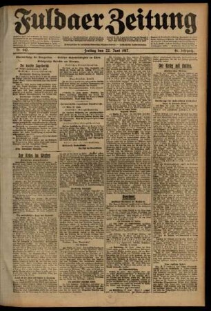 Ausgabe vom Freitag, den 22. Juni 1917.