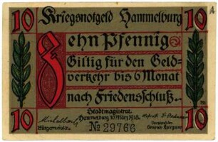 Geldschein / Notgeld, 10 Pfennig, 10.3.1918