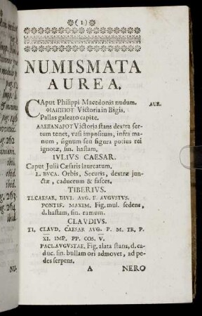 Numismata Aurea.