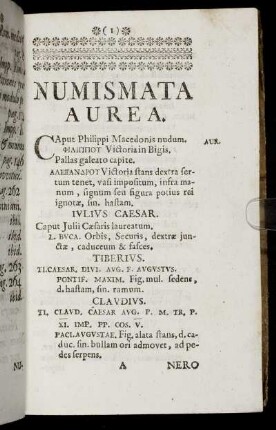 Numismata Aurea.
