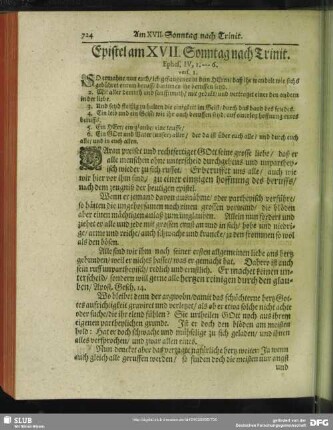 Epistel am XVII. Sonntag nach Trinit. Ephes. IV, 1. --- 6. vers. 1.