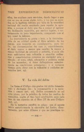 V. La vida del delito
