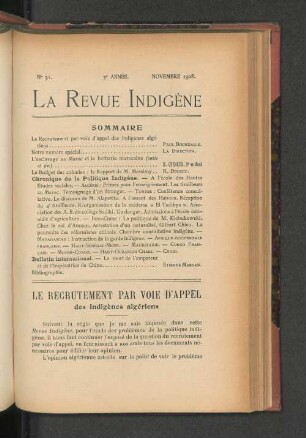 Le Recrutement par Voie d'Appel des Indigènes algériens.