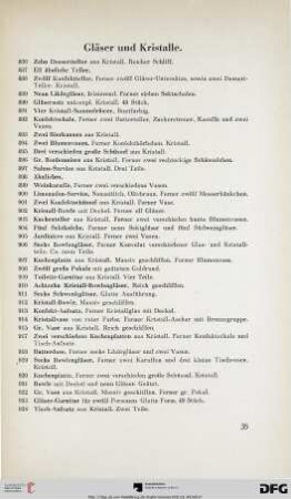 Gläser und Kristalle (Nr. 886-1019)