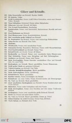 Gläser und Kristalle (Nr. 886-1019)