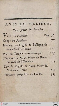 Avis au relieur