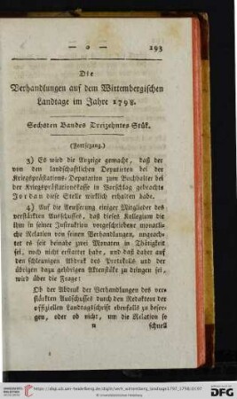 Sechsten Bandes Dreizehntes Stuek.