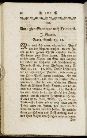 LIII. Am 13ten Sonntage nach Trinitatis. Evang. Matth.23, 21.