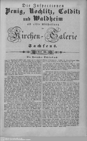 Die Parochie Schönbach, Lausigk : 45. Lieferung