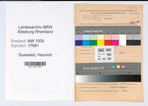Entnazifizierung Heinrich Queseleit, geb. 06.12.1899 (Lehrer)